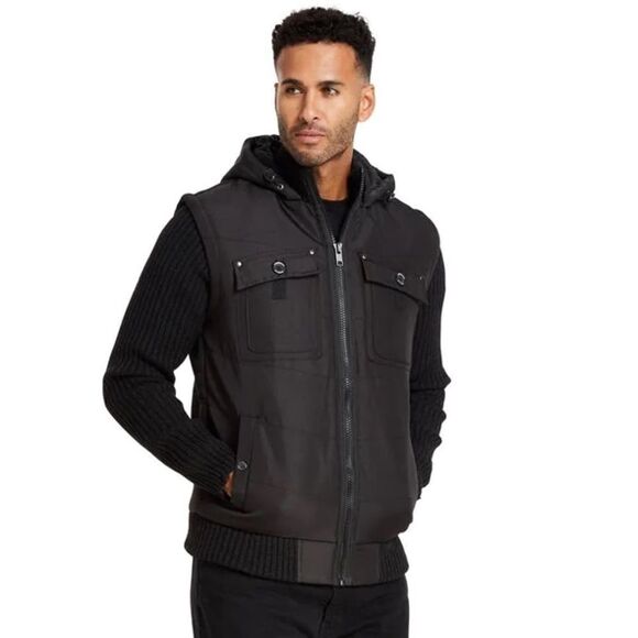 American Stitch Men's Knitted Long Sleeve Hooded Vest Jacket Size Small - Picture 13 of 14